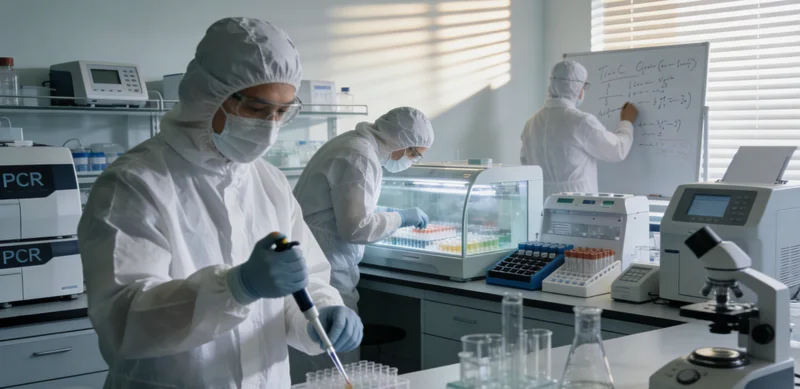 电脑屏幕上显示的生物信息学分析