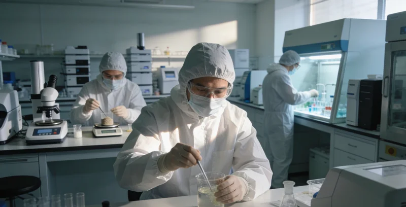 一位医生在实验室中,正专注地分