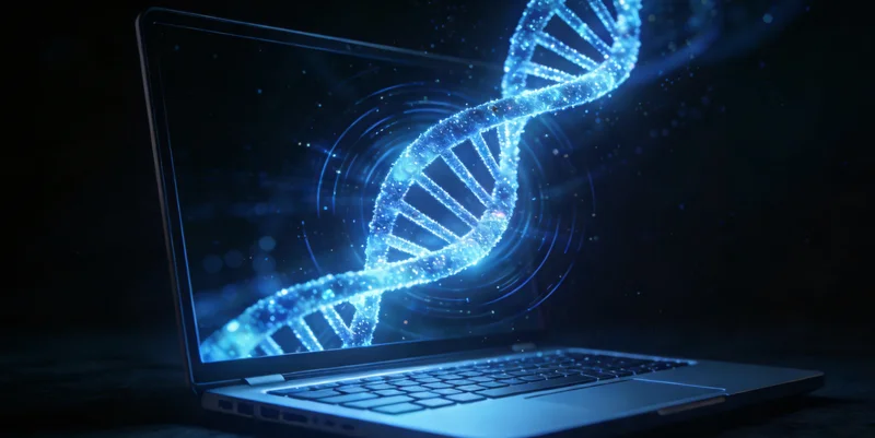 专业人士在办公室内向客户解读基因检测报告的情景