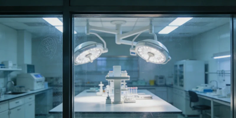 专业人员正在向患者家属面对面解读基因检测报告,场景温馨专业