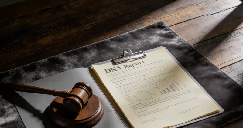 医生在诊室内，手持检测报告，正