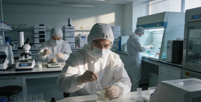 专业人士在办公室内为来访者解读基因检测报告,场景专业温馨