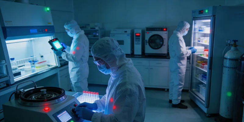 生物信息分析师在电脑前分析测序