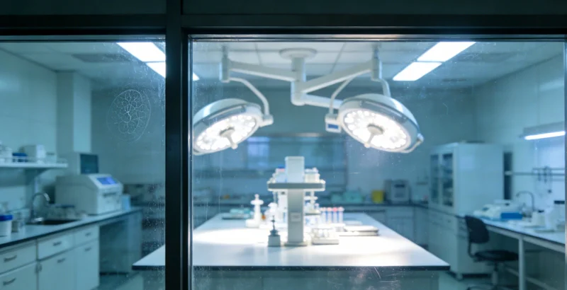 实验室内技术人员正在操作精密的