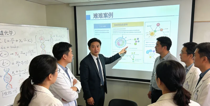 医生正在向患者家属讲解脑部影像与基因图谱