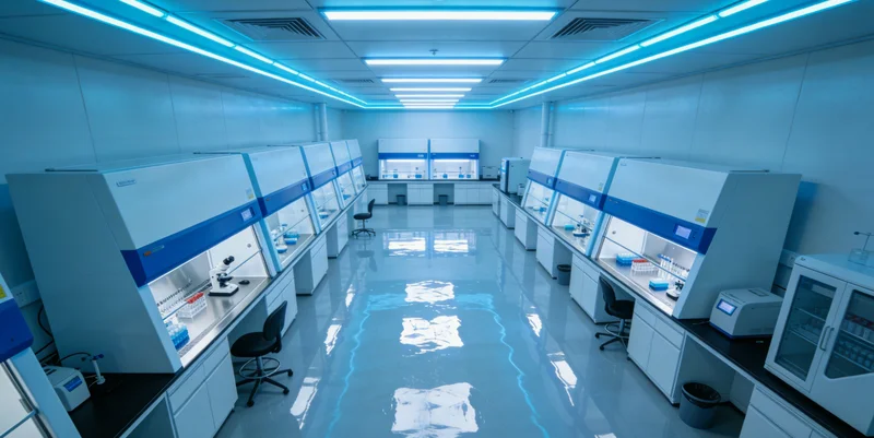 专业人员在生物安全柜内处理检测