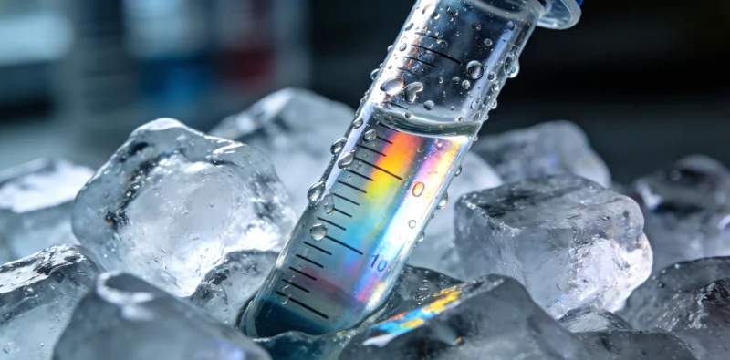 标注着生物样本的冷链运输箱正在