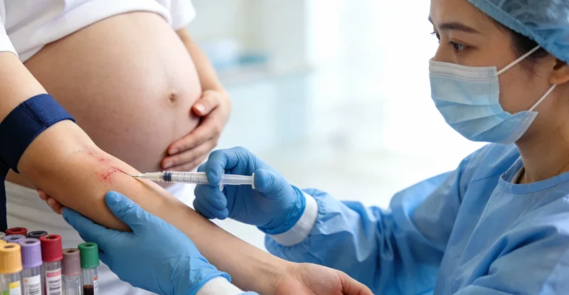 医生在办公室电脑屏幕前，向患者