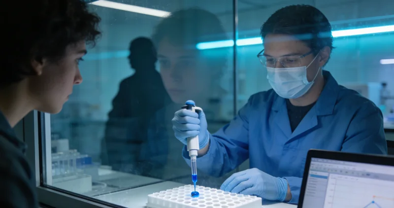 长春某基因检测实验室内景,展示