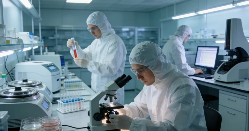 高科技基因测序仪器在实验室中运