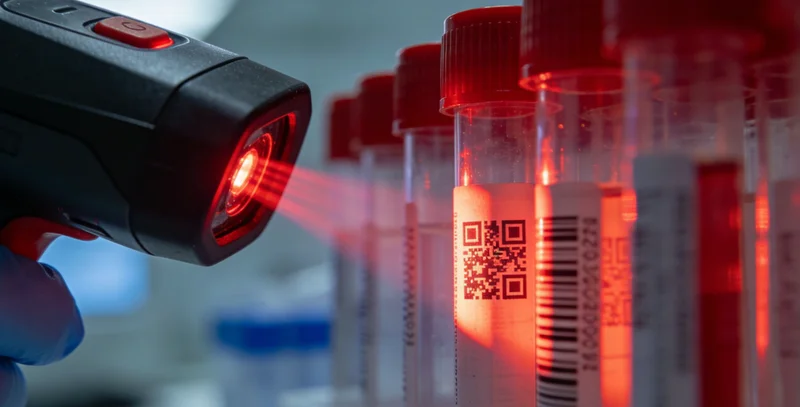 图片左侧为林芝城市景观和医院外景,右侧为一份基因检测居家采样套件特写,形成传统就医与新型居家模式的对比