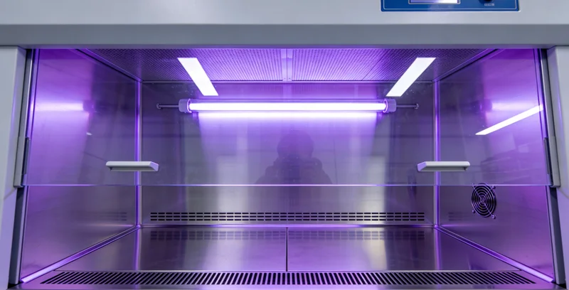 概念图:一个放大镜聚焦于DNA