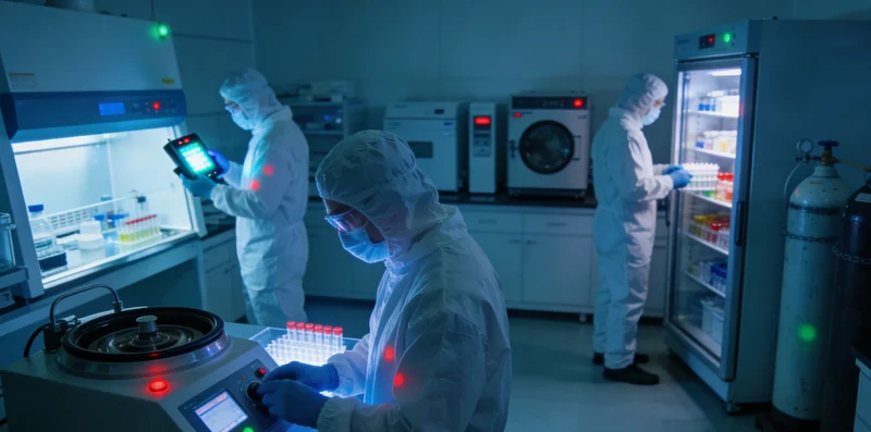 现代化基因检测实验室内部工作场景