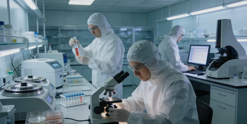 专业基因检测实验室工作人员操作设备