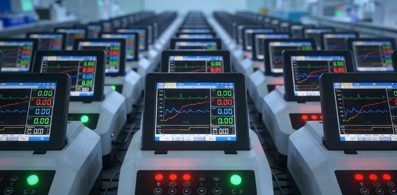 专业医学实验室内，技术人员正在操作先进的基因测序设备