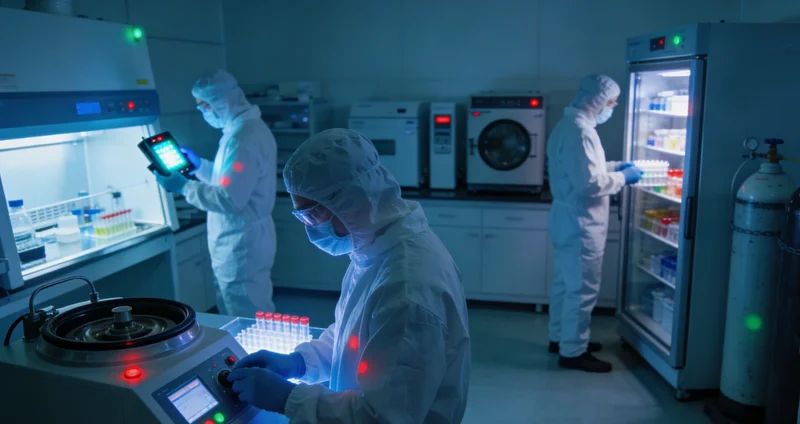 万核基因滁州采样点内部环境温馨明亮,专业健康顾问正在耐心为客户讲解检测报告