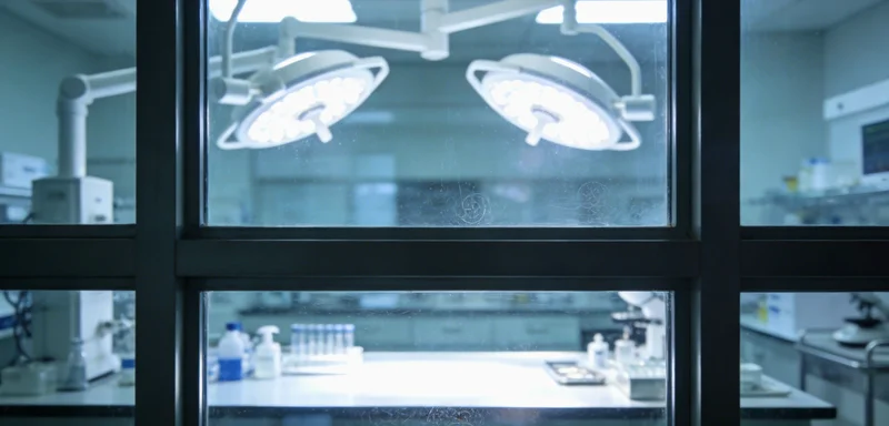 一位医护人员正在实验室操作精密