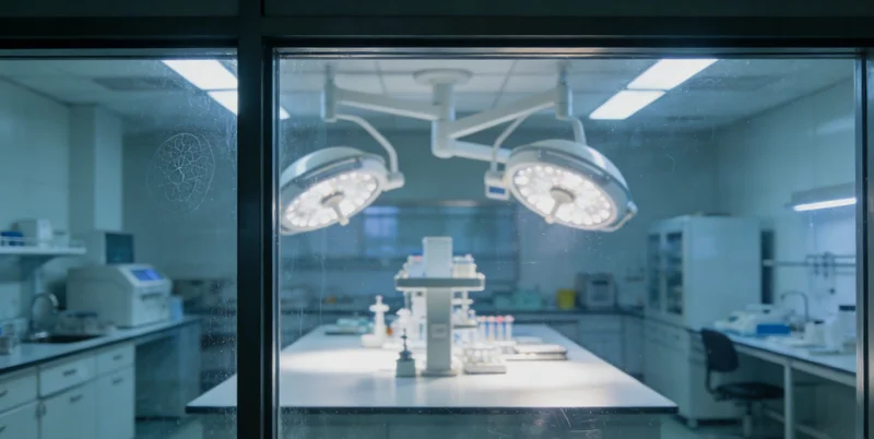 实验室内，技术人员正在操作精密