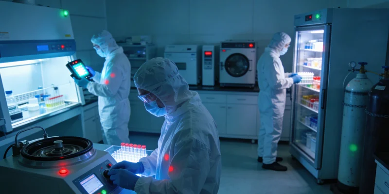 实验室内技术人员操作高通量测序