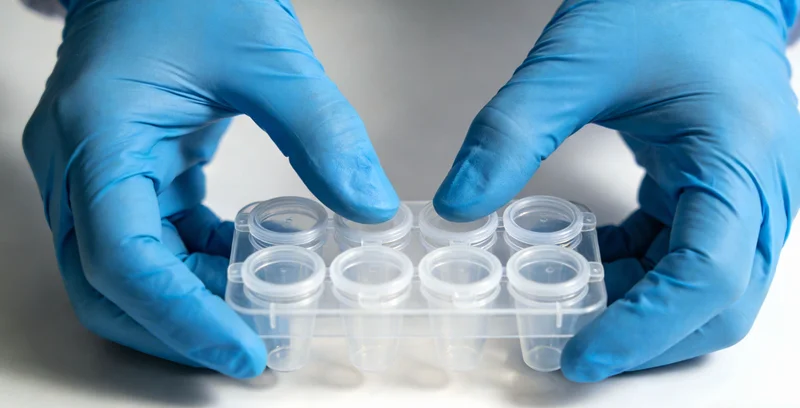 医生正在与患者家属讨论淋巴瘤基因检测报告