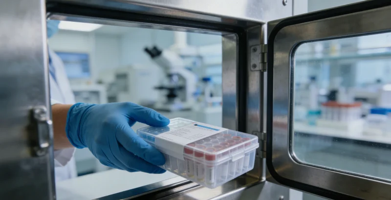 清晰的基因检测报告特写,旁边有