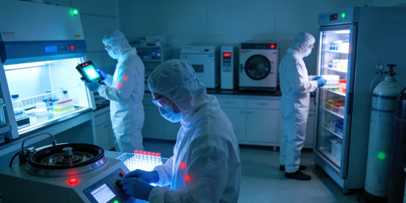 专业人士在实验室进行基因检测分