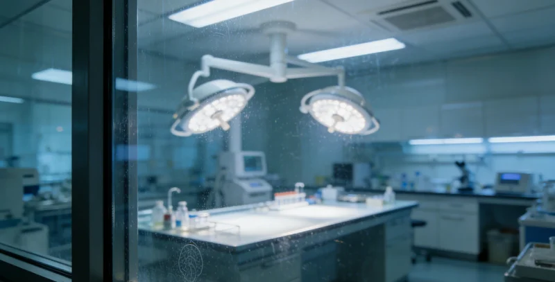 专业技术人员在基因检测实验室内进行样本操作的场景