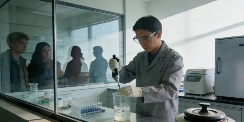 专业技术人员在实验室内进行基因