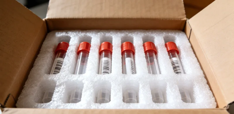 摆放整齐的HPV自采样套件，背