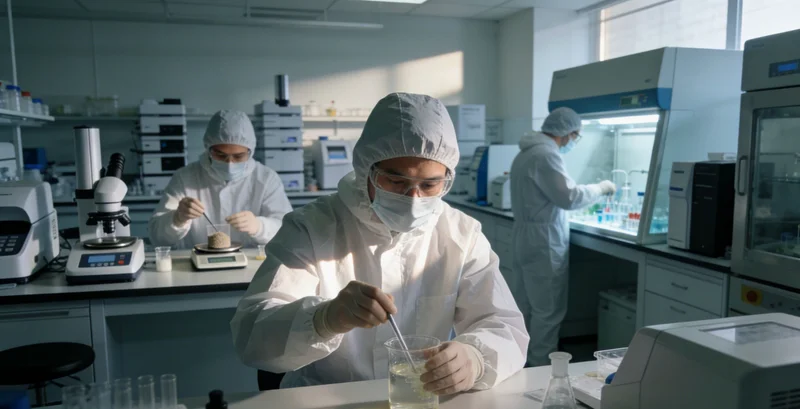 在温馨的咨询室内，专业人士正在为一位女性详细讲解基因检测报告