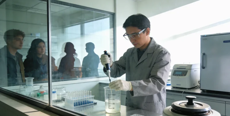 实验室人员操作精密仪器进行基因