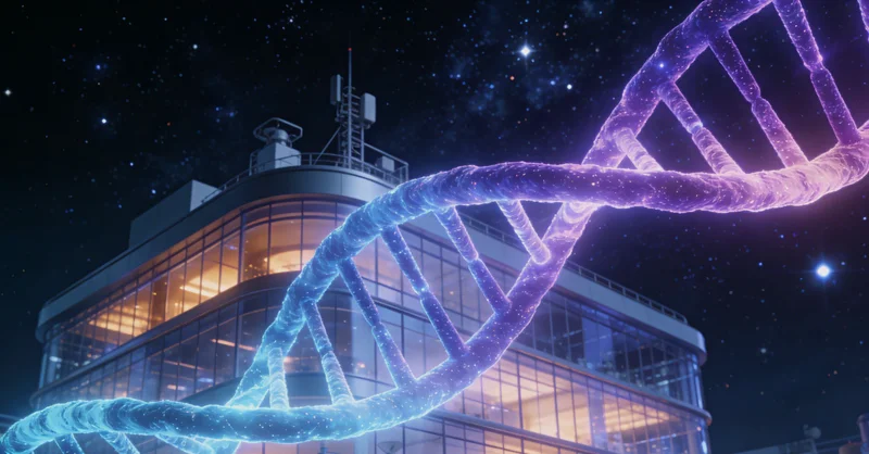 专业人士在解读基因检测报告,旁边放着DNA模型