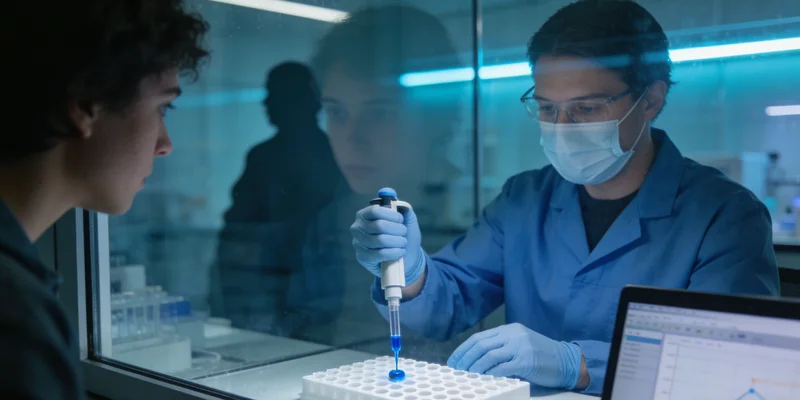 现代基因检测实验室内部的高通量测序仪