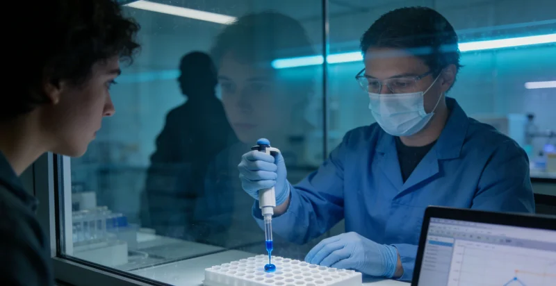 正规基因检测实验室内部的高通量测序仪在工作