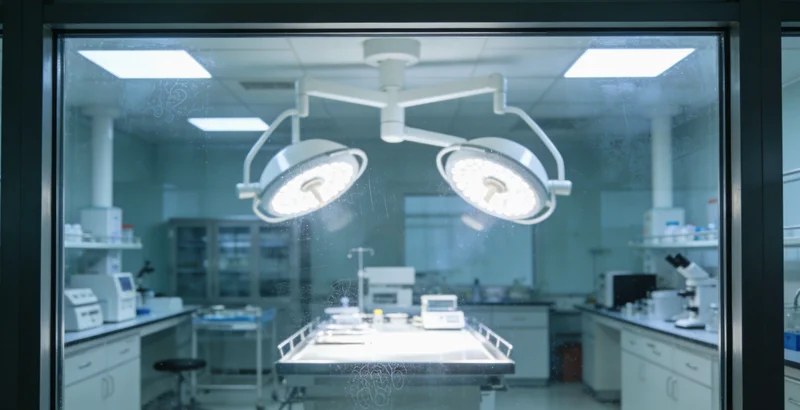 专业的基因检测实验室内部,技术人员正在操作精密仪器