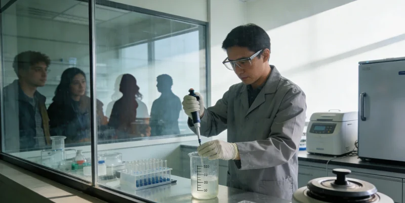 现代化基因测序实验室内部工作场