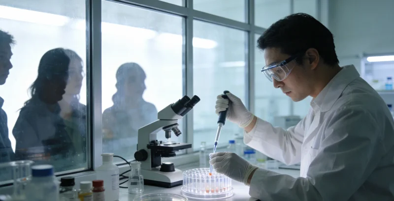 展示一份清晰的基因检测报告,旁