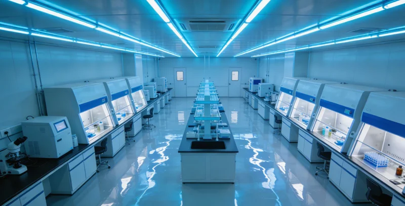 实验室进行基因测序的工作场景