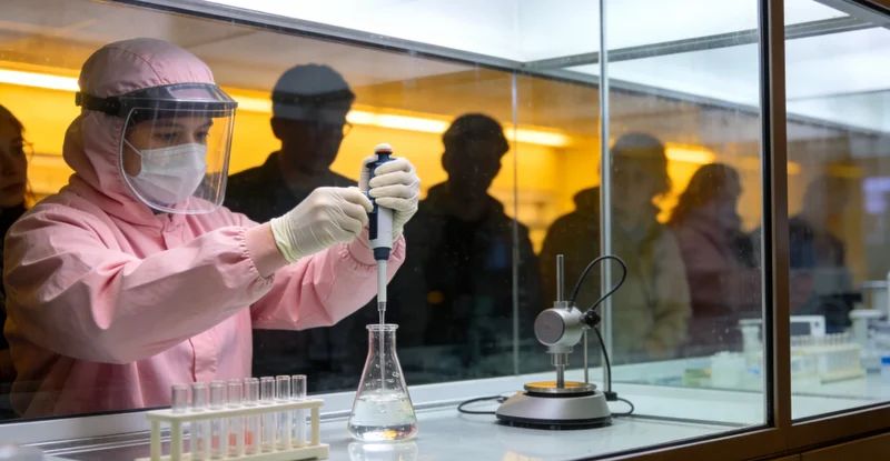 专业人员在进行基因检测样本处理