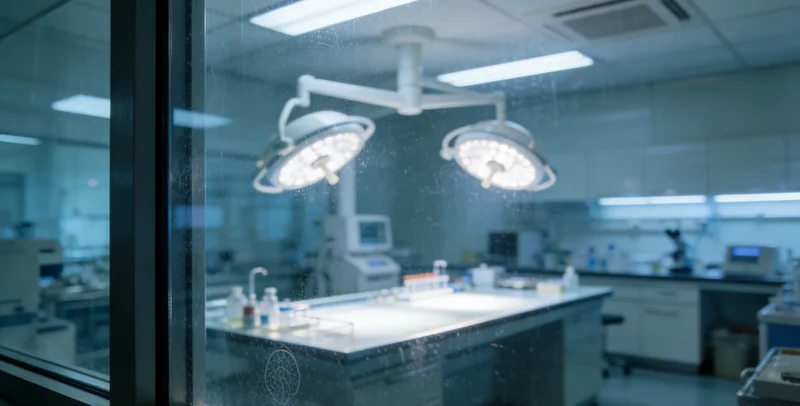 医生在诊室中，与患者家属一同查