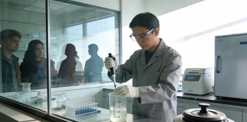 专业实验室内部,技术人员在进行