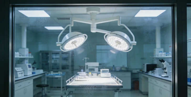 技术人员在现代化实验室内操作基因测序仪，展现检测专业性