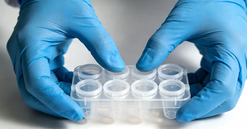 实验室技术人员正在生物安全柜内