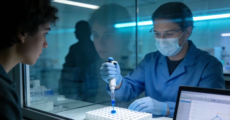 实验室内,专业人员操作高科技基