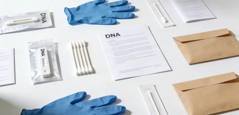 展示基因检测居家采样套件，包含