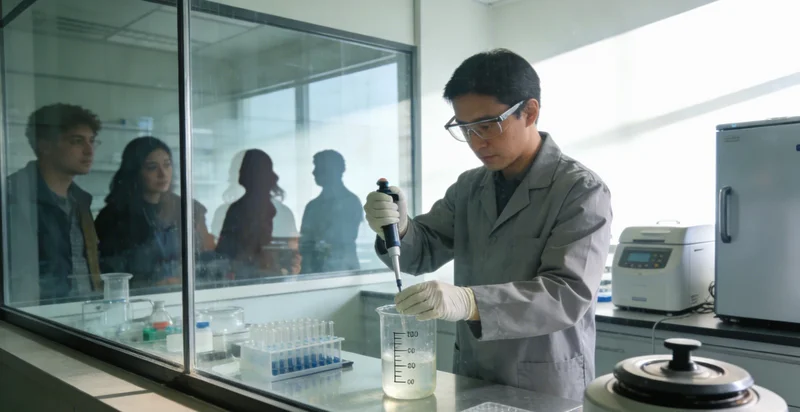 传统微生物培养实验室工作场景