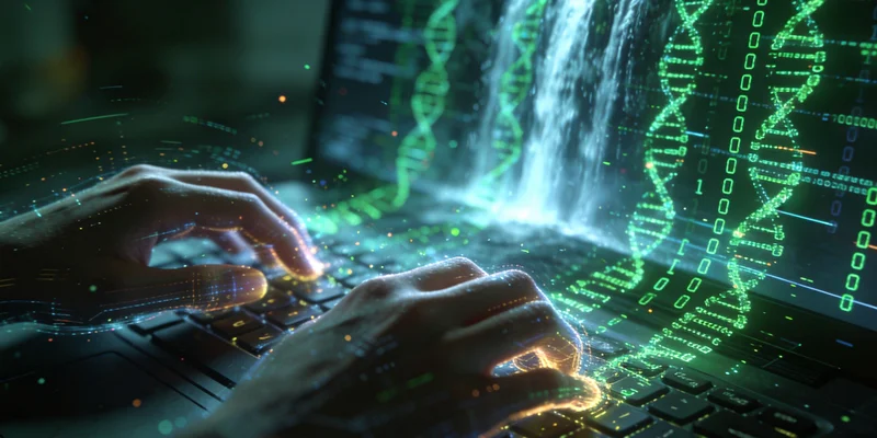 高科技基因测序实验室内部工作场