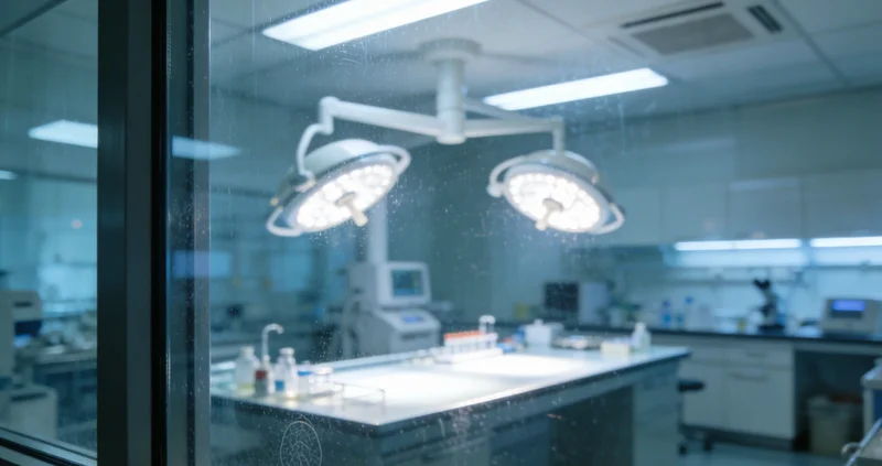 一位医生在实验室环境中认真分析