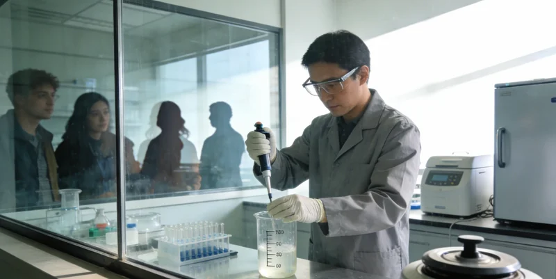 专业顾问在抚州本地服务点为家庭解读基因检测报告,背景带有抚州地标元素,体现安心与专业性