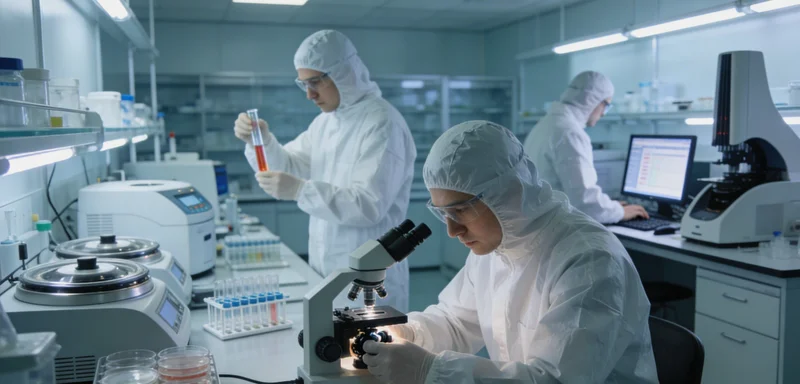 实验室内，技术人员正在操作精密